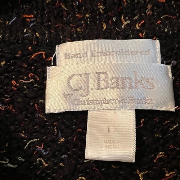 Christopher & Banks Hand Embroidered Sweater Vest Sz M Crochet - Picture 4 of 7